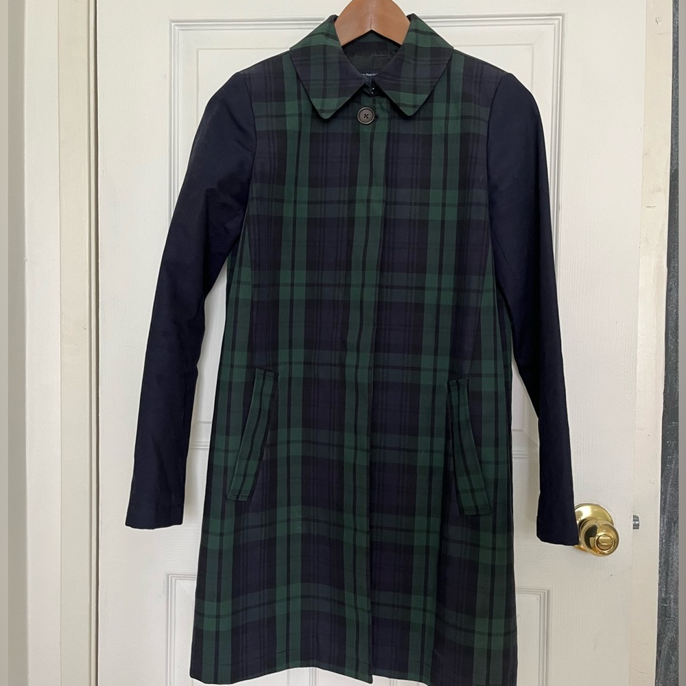 Madewell Plaid Trench Coat XS